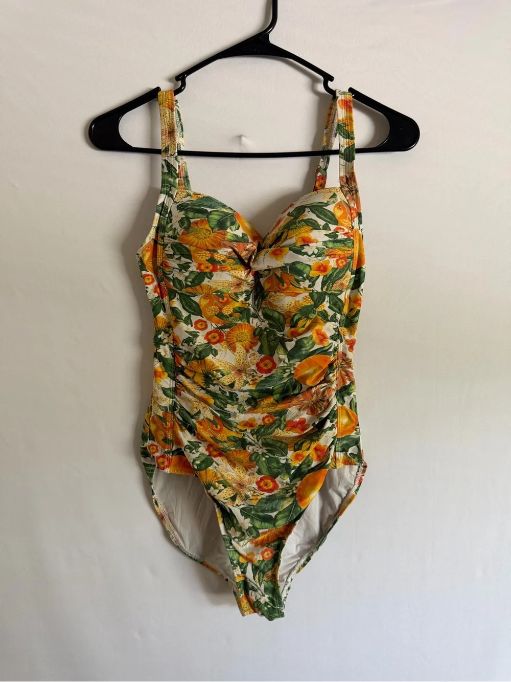 Niptuck Swim Size 4 Novelty Citrus Floral Ruched One Piece Joanne Swimsuit